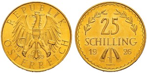 25 Shilling Geschichte Österreichs (1918-1934) Gold 