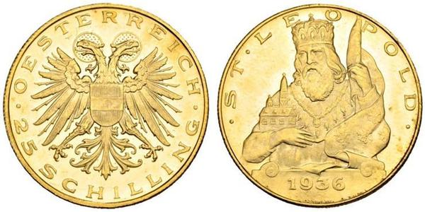 25 Shilling Federal State of Austria (1934-1938) Or 
