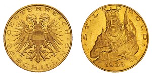 25 Shilling Federal State of Austria (1934-1938) Oro 