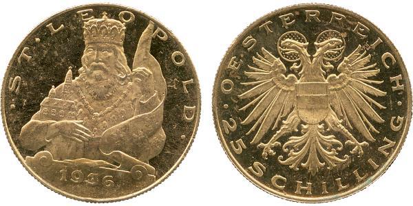 25 Shilling Federal State of Austria (1934-1938) Oro 