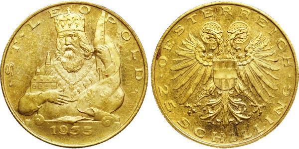 25 Shilling Federal State of Austria (1934-1938) Oro 