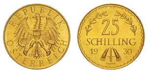 25 Shilling Prima repubblica austriaca (1918-1934) Oro 