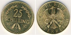 25 Shilling Prima repubblica austriaca (1918-1934) Oro 