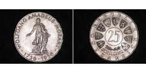 25 Shilling Republic of Austria (1955 - ) Plata Wolfgang Amadeus Mozart