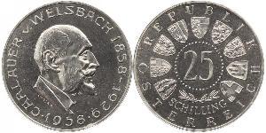 25 Shilling Republic of Austria (1955 - ) Plata Carl Auer von Welsbach