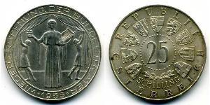 25 Shilling Republic of Austria (1955 - ) Plata 