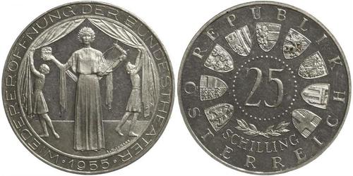 25 Shilling Republic of Austria (1955 - ) Plata 