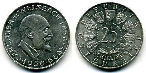 25 Shilling Republic of Austria (1955 - ) Plata Carl Auer von Welsbach