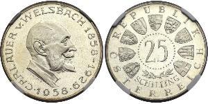 25 Shilling Republik Österreich (1955 - ) Silber Carl Auer von Welsbach