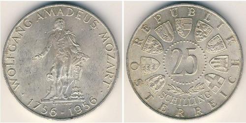 25 Shilling Republik Österreich (1955 - ) Silber 