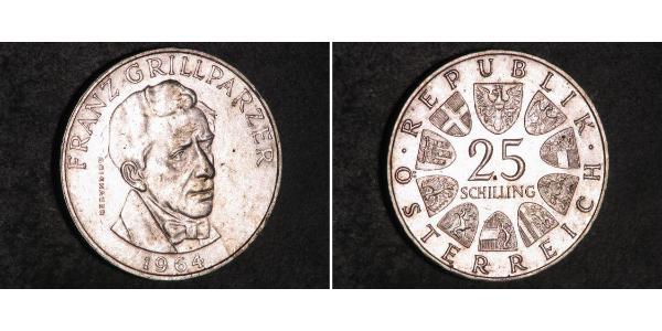 25 Shilling Republik Österreich (1955 - ) Silber 