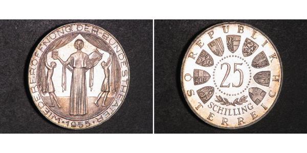 25 Shilling Republik Österreich (1955 - ) Silber 