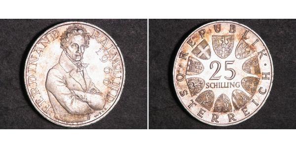 25 Shilling Republik Österreich (1955 - ) Silber 