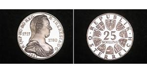 25 Shilling Republic of Austria (1955 - ) Silver Maria Theresa of Austria (1717 - 1780)