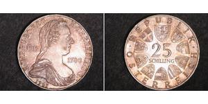 25 Shilling Republic of Austria (1955 - ) Silver Maria Theresa of Austria (1717 - 1780)