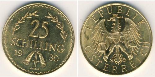 25 Shilling 奥地利第一共和国 (1919 - 1934) 金 