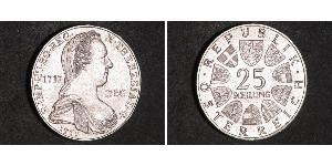 25 Shilling 奥地利 銀 玛丽亚·特蕾西亚 (1717 - 1780)