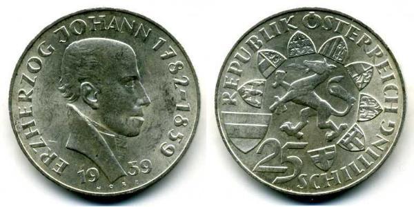 25 Shilling 奥地利 銀 