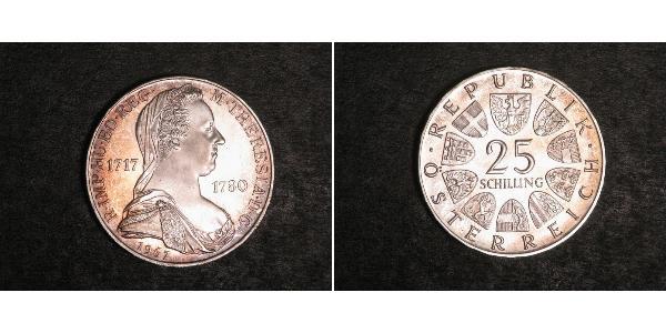25 Shilling 奥地利 銀 玛丽亚·特蕾西亚 (1717 - 1780)
