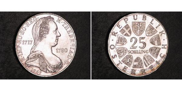 25 Shilling 奥地利 銀 玛丽亚·特蕾西亚 (1717 - 1780)