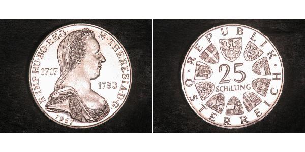 25 Shilling 奥地利 銀 玛丽亚·特蕾西亚 (1717 - 1780)