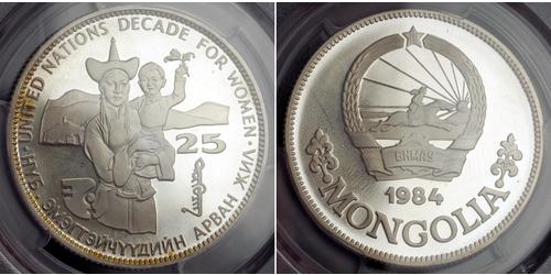 25 Tugrik Mongolia Plata 