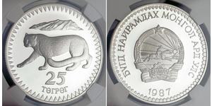 25 Tugrik Mongolia 銀 