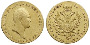 25 Zloty Kingdom of Poland (1815-1915) Gold Alexander I of Russia (1777-1825)