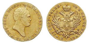 25 Zloty Kingdom of Poland (1815-1915) Gold Alexander I of Russia (1777-1825)