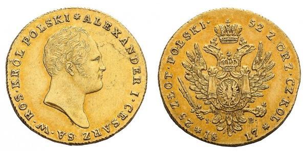 25 Zloty Kingdom of Poland (1815-1915) Gold Alexander I of Russia (1777-1825)