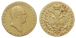 25 Zloty Kongresspolen (1815-1915) Gold Alexander I (1777-1825)