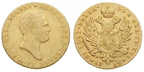 25 Zloty Royaume du Congrès (1815-1915) Or Alexandre I (1777-1825)