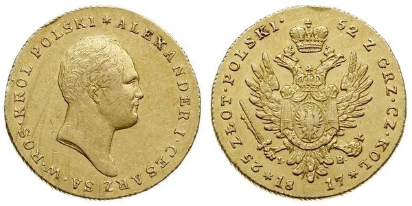 25 Zloty Royaume du Congrès (1815-1915) Or Alexandre I (1777-1825)