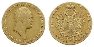 25 Zloty Zarato de Polonia (1815-1915) Oro Alejandro I (1777-1825)