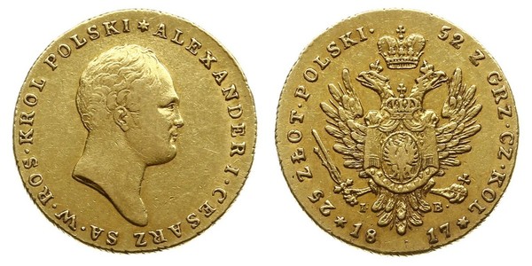 25 Zloty Zarato de Polonia (1815-1915) Oro Alejandro I (1777-1825)