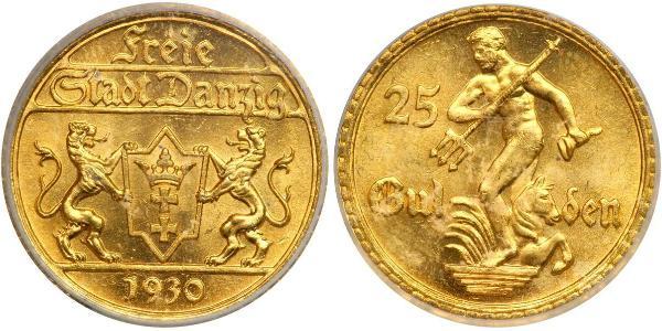 25 Гульден Gdansk (1920-1939) Золото 