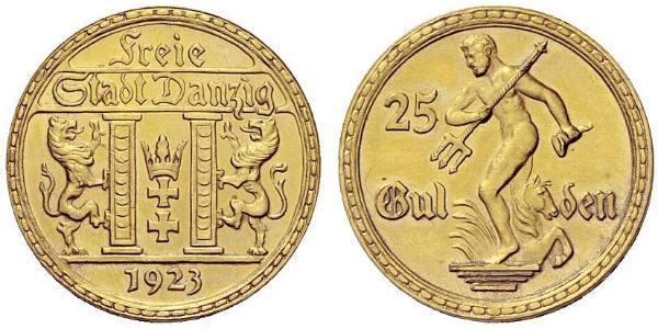 25 Гульден Gdansk (1920-1939) Золото 