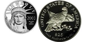 25 Долар США (1776 - ) Платина 