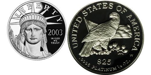 25 Долар США (1776 - ) Платина 