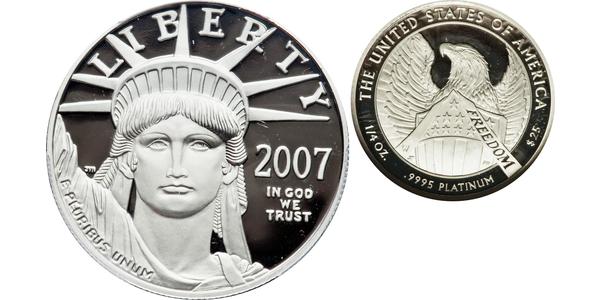 25 Долар США (1776 - ) Платина 