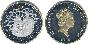 25 Доллар Соломоновы Острова Серебро 