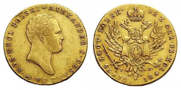 25 Злотий Царство Польське (1815-1915) Золото Олександр I (1777-1825)