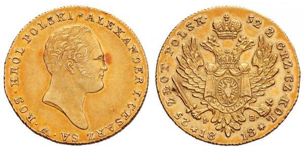 25 Злотый Царство Польское (1815-1915) Золото Александр I (1777-1825)