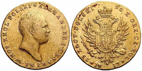 25 Злотый Царство Польское (1815-1915) Золото Александр I (1777-1825)