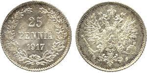 25 Пенни Великое княжество Финляндское (1809 - 1917) Серебро Николай II (1868-1918)