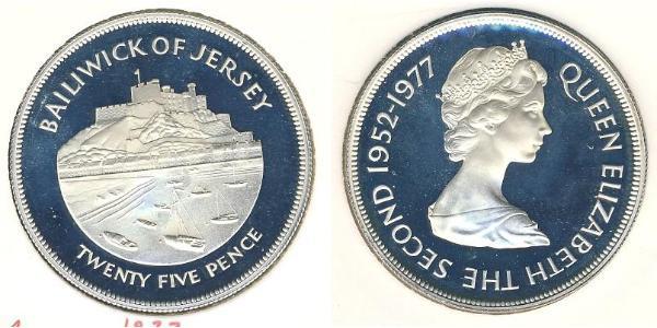 25 Пені Джерсі Срібло Єлизавета II (1926-2022)