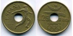 25 Песета Королевство Испания (1976 - ) Бронза/Никель Хуан Карлос I (1938 - )