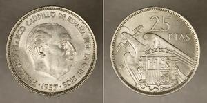 25 Песета Франкистская Испания (1936 - 1975) Никель/Медь Франко, Франсиско(1892 – 1975)
