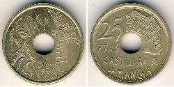 25 Песета Королівство Іспанія (1976 - ) Нікель/Мідь 