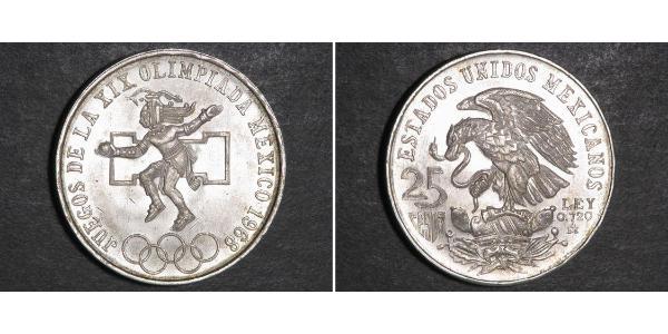 25 Песо Мексиканські Сполучені Штати (1867 - ) Срібло 